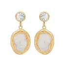 Velara Costa Pearl & Crystal Drops Korvakorut Kullattu ruostumaton teräs VLR1005