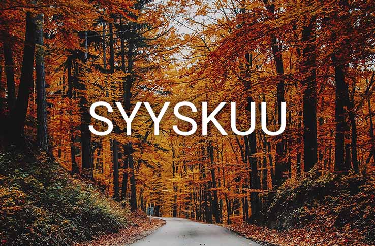Syksyinen mets&auml; ja teksti syyskuu